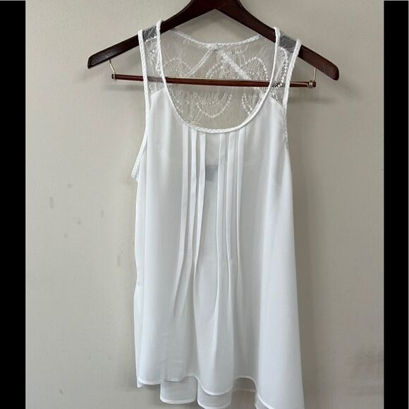 TORRID 0 Chiffon  Braided Lacy Hi/Lo Top - Picture 1 of 11